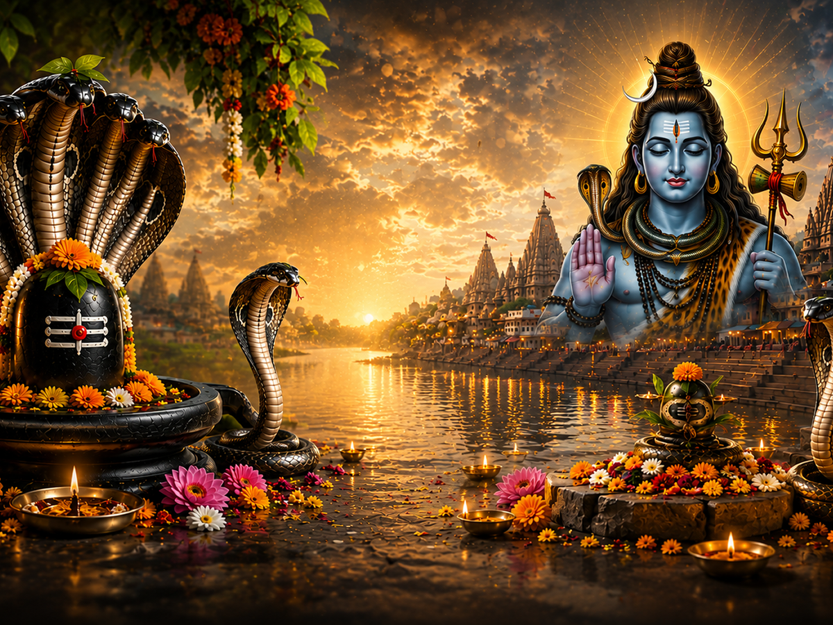 श्रावण मास में भगवान शिव की विशेष उपासना महाकाल नगरी उज्जैन में — पूजा बैनर